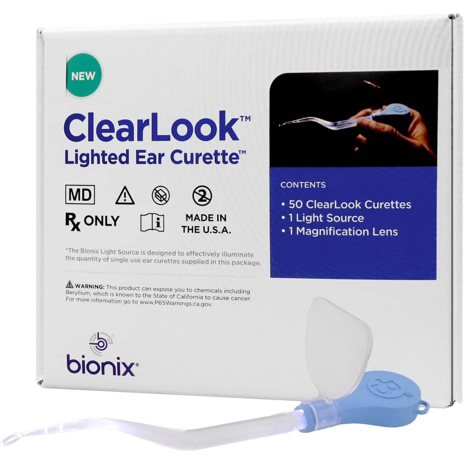 BIONEX-Bionix - ClearLook Lighted FlexLoop Ear Curette Tool,-MedTech-1